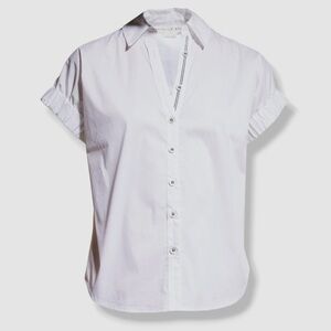 Veronica Beard White Matera Button-Up Blouse